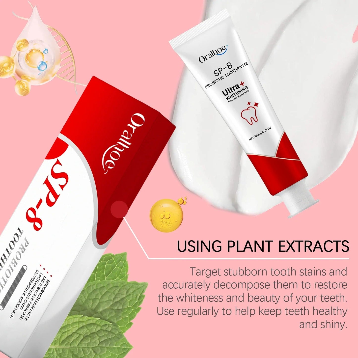 SP-8 Probiotic Toothpaste for Whitening & Deep Cleaning (120g)